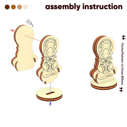 Holy Monk Figurine - Laser Cut File SVG & DXF