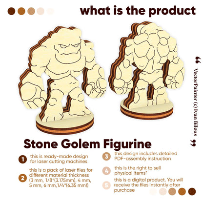 Stone Golem - Laser Cut File SVG & DXF