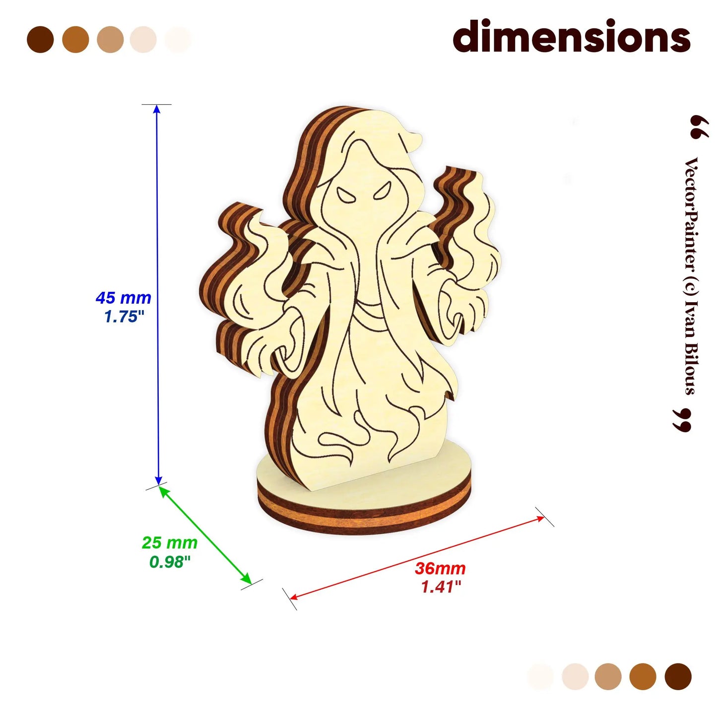 Shadow Mage Figurine - Laser Cut File SVG & DXF