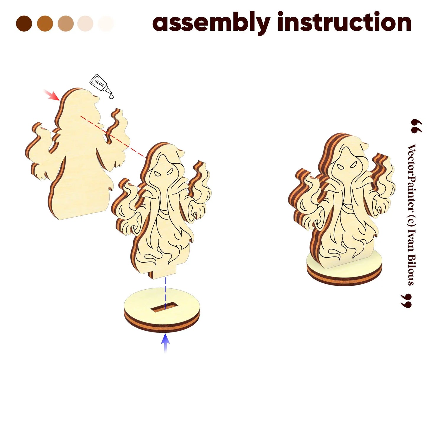 Shadow Mage Figurine - Laser Cut File SVG & DXF
