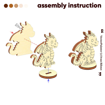 Dragon Tabletop Figurine - Laser Cut File SVG & DXF