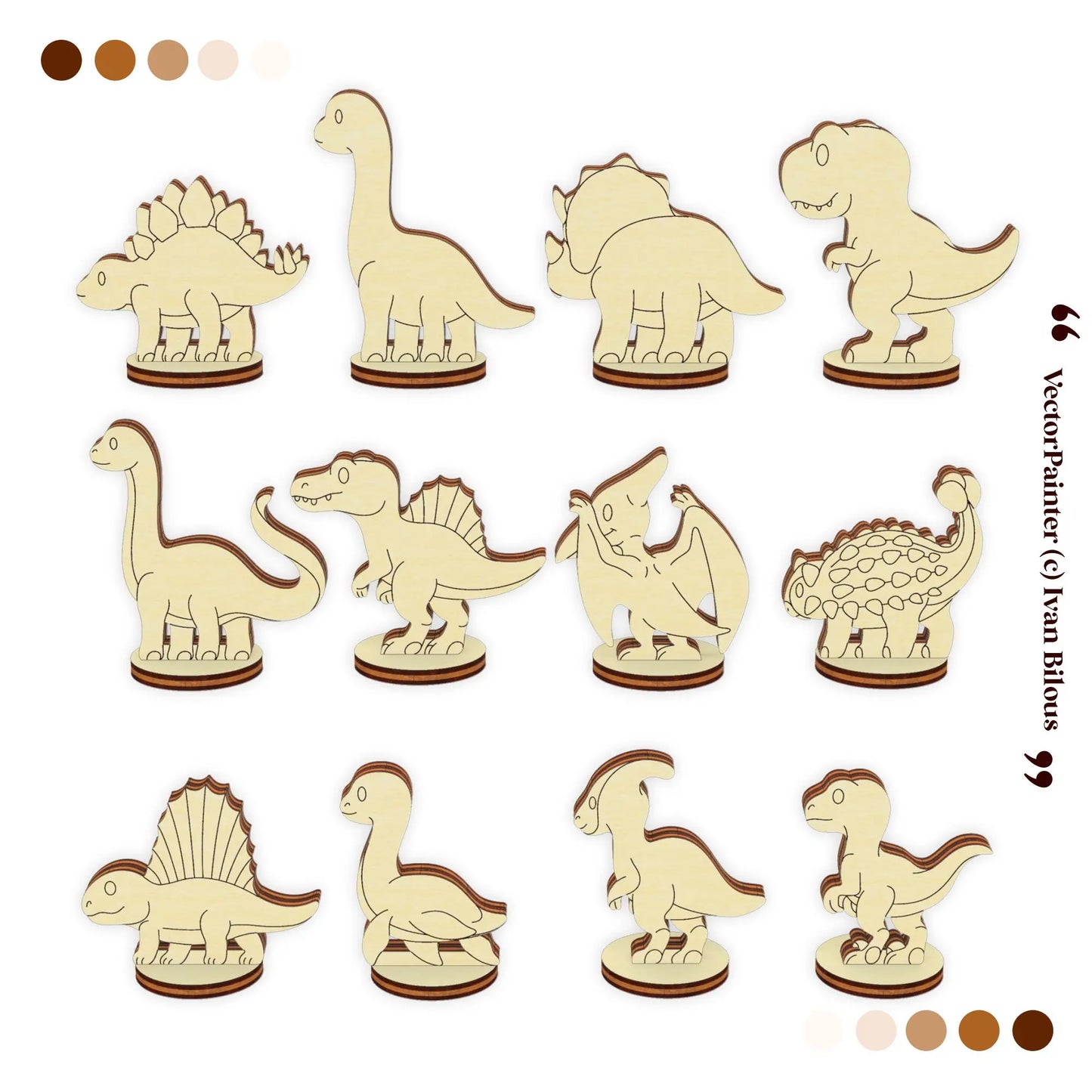 Dinosaur SVG Bundle Laser Cut File