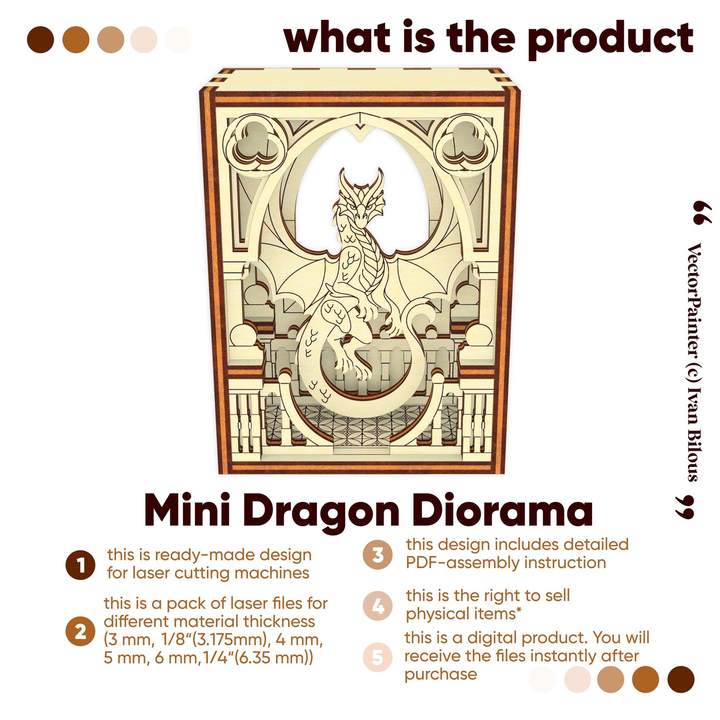 Mini Dragon Diorama packaging with dragon design on a white background