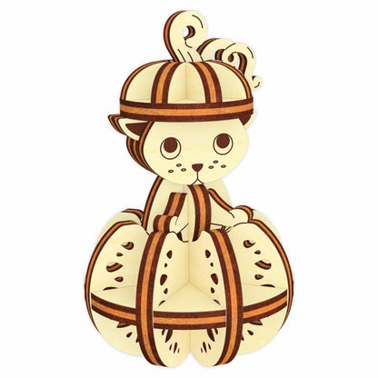 Halloween Cat in the Pumpkin Ornament