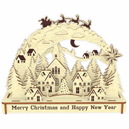 Laser cut Christmas arch design made from plywood