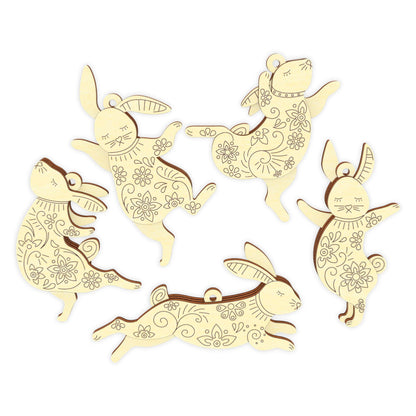 Easter Bunny Ornaments - Set of 5