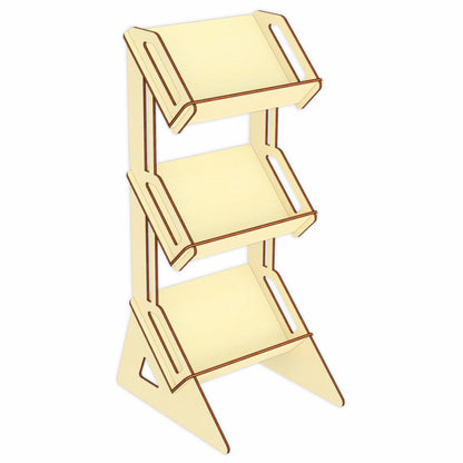 Laser cut 3-tiered tray design made from plywood.
