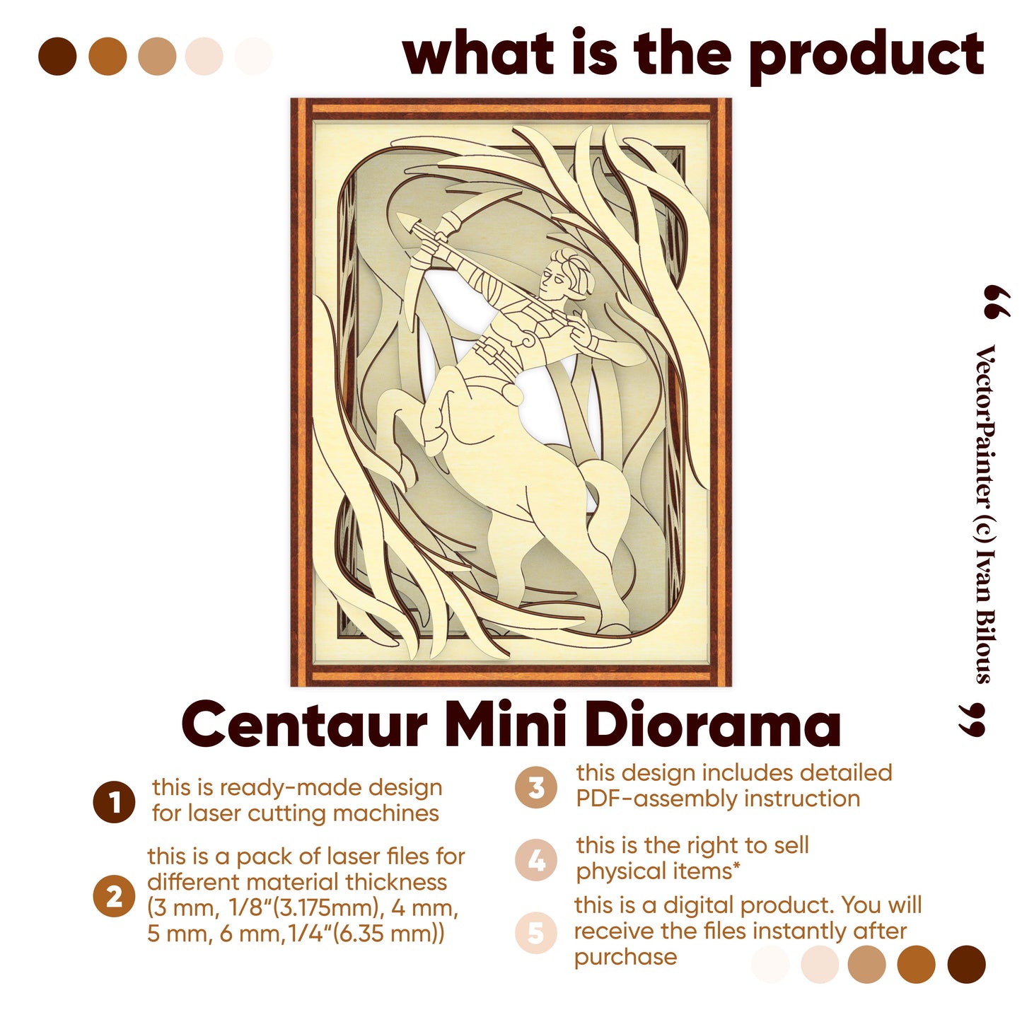 Diorama de Fantasía de Centauro - Archivo de Corte Láser SVG y DXF