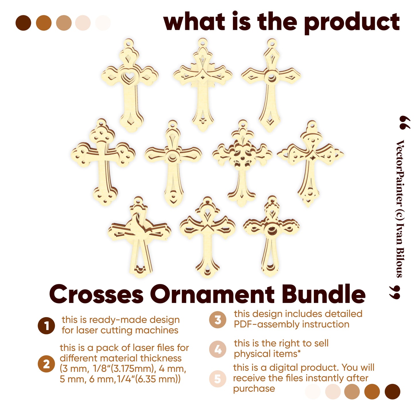 Christianity Crosses Bundle - Laser Cut File SVG & DXF