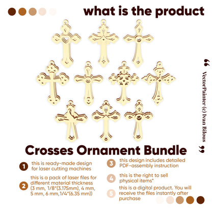 Christianity Crosses Bundle - Laser Cut File SVG & DXF