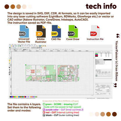 Software interface with design files and file formats displayed