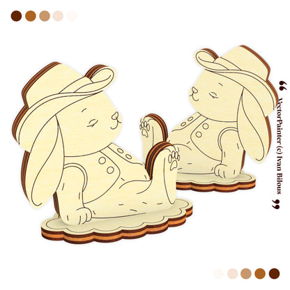 Bunny with Egg Wheelbarrow - Laser Cut File SVG & DXF