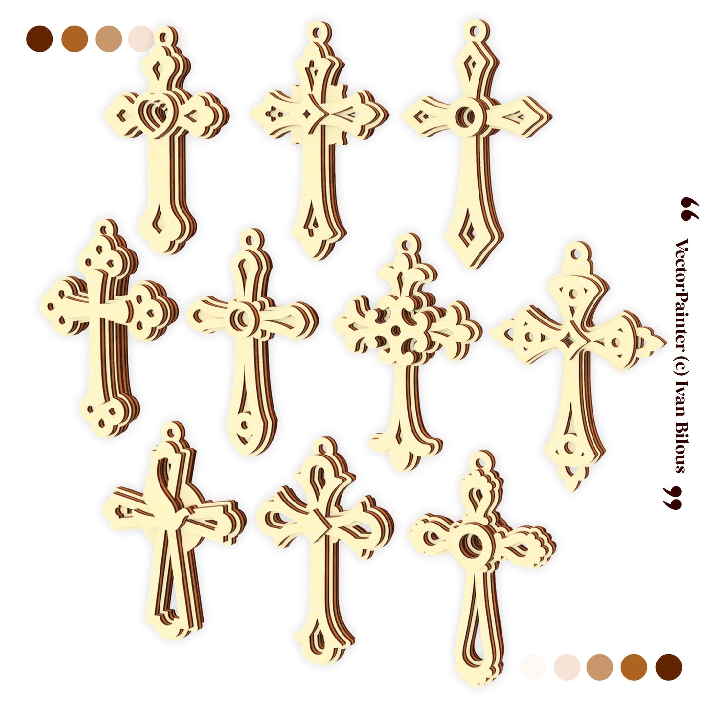 Christianity Crosses Bundle - Laser Cut File SVG & DXF
