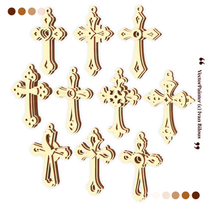Christianity Crosses Bundle - Laser Cut File SVG & DXF