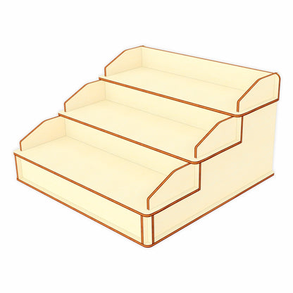 Downloadable laser cut file of Display Stand with 3 tiers - Ideal for showcasing products or collectibles