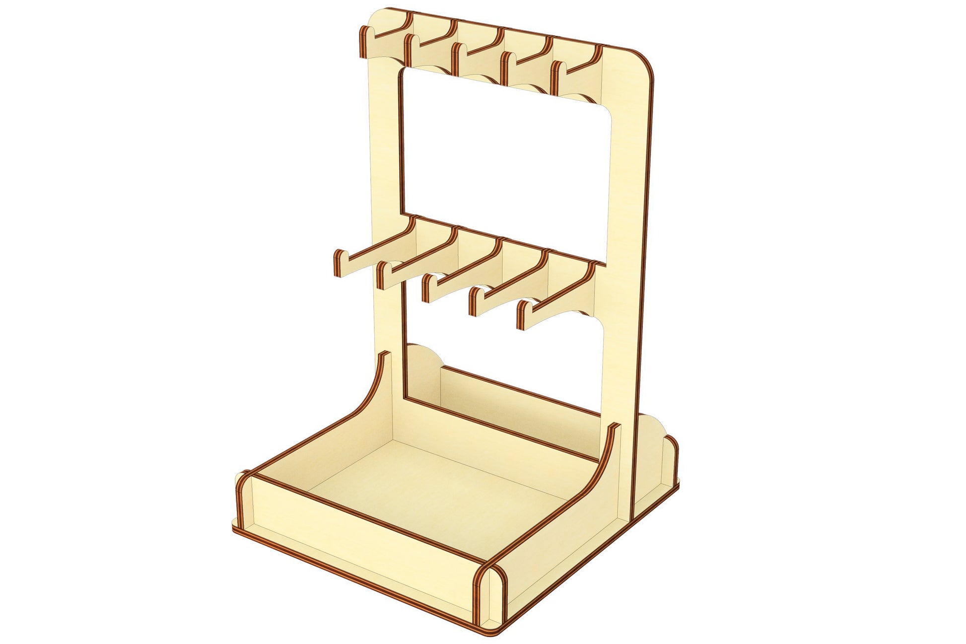 Downloadable and easy-to-assemble laser cut file for Keychain Stand.