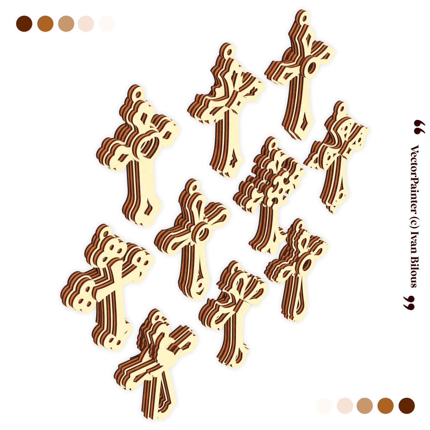 Christianity Crosses Bundle - Laser Cut File SVG & DXF