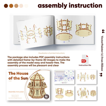 Assembly instruction manual for a model with detailed diagrams and text.