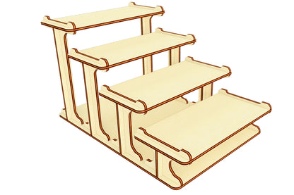 Versatile tiered display stand: Laser cut project for showcasing