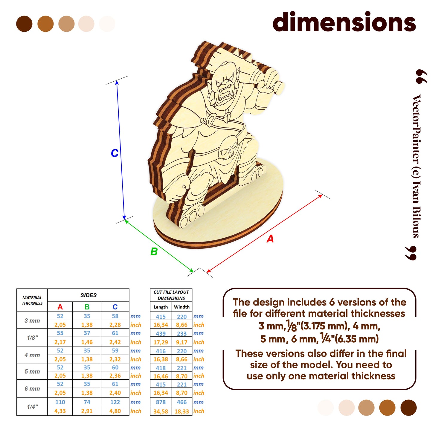 Monstruos de juegos de rol de fantasía para mesa - Archivo de corte láser SVG y DXF