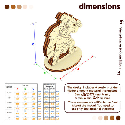 Monstruos de juegos de rol de fantasía para mesa - Archivo de corte láser SVG y DXF