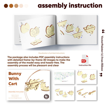 Bunny with Egg Wheelbarrow - Laser Cut File SVG & DXF
