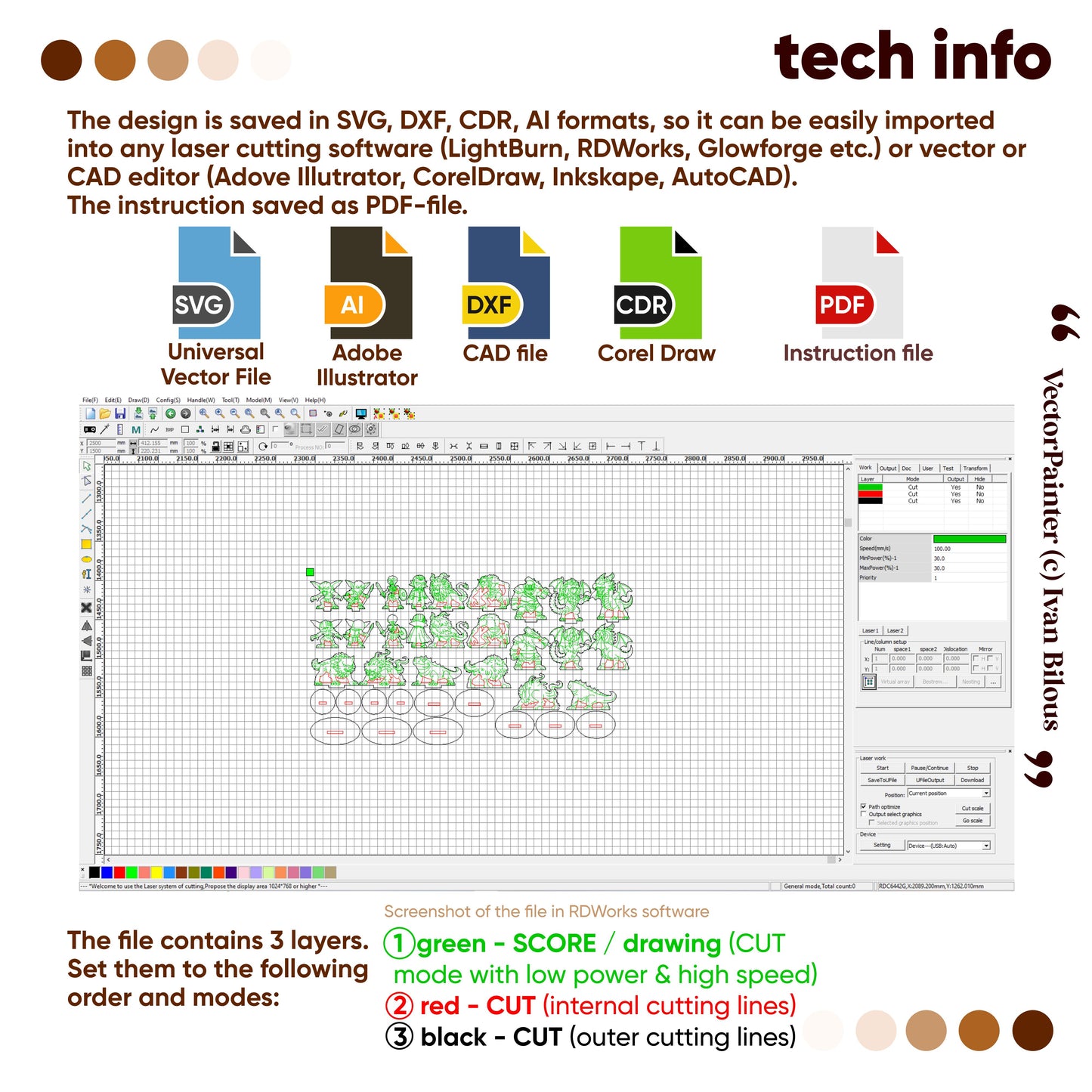 Monstruos de juegos de rol de fantasía para mesa - Archivo de corte láser SVG y DXF