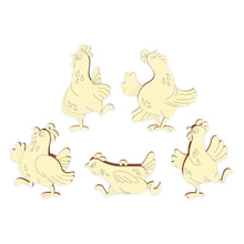 Load image into Gallery viewer, Easter Chicken Ornament - Set of 5 Hens
