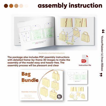Gift Bag SVG Bundle, 5 Laser Cut Boxes