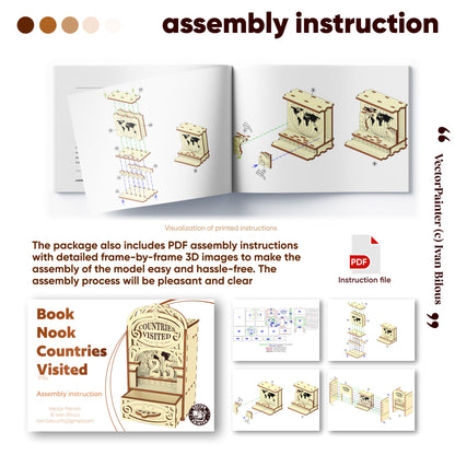 Book Nook - Countries Visited Counter - Laser Cut File SVG & DXF