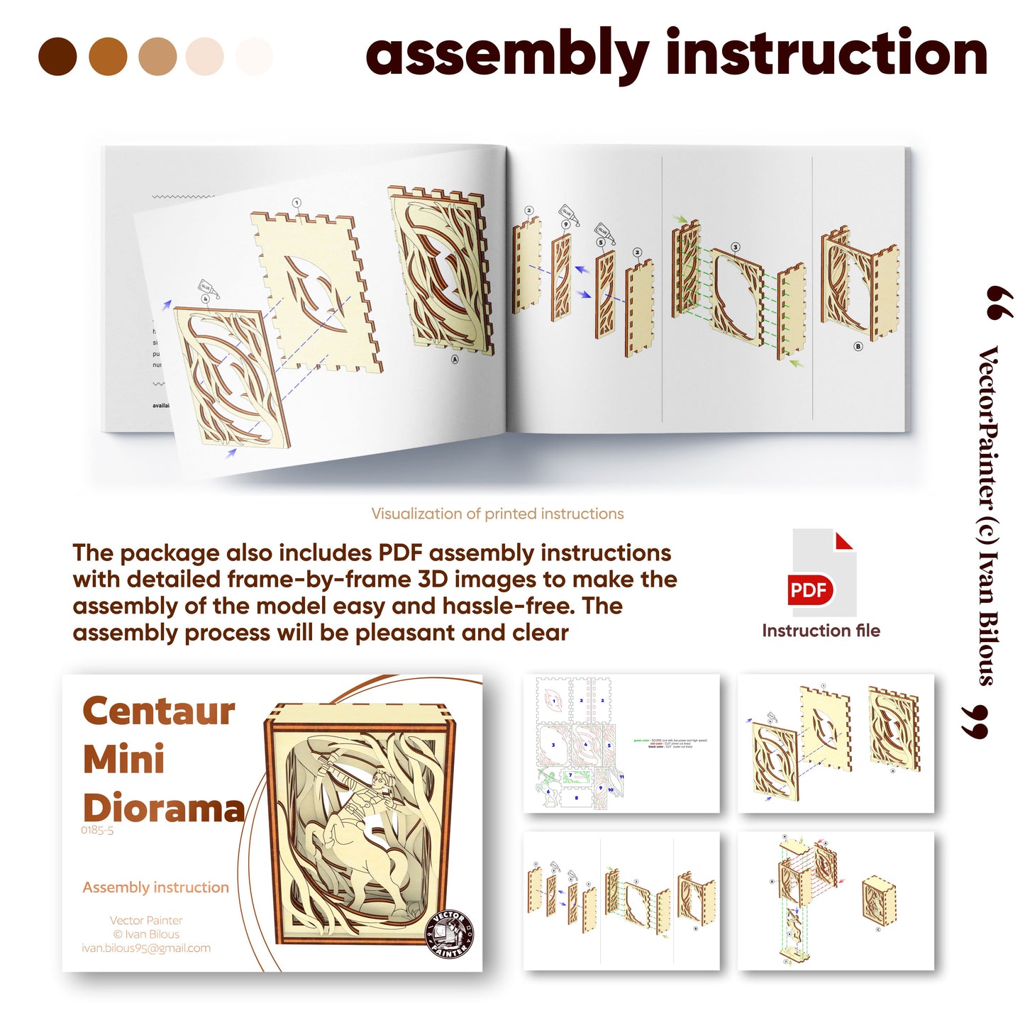 Diorama de Fantasía de Centauro - Archivo de Corte Láser SVG y DXF