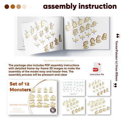 Monstruos de juegos de rol de fantasía para mesa - Archivo de corte láser SVG y DXF