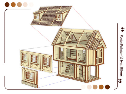 Dollhouse with Doll Furniture