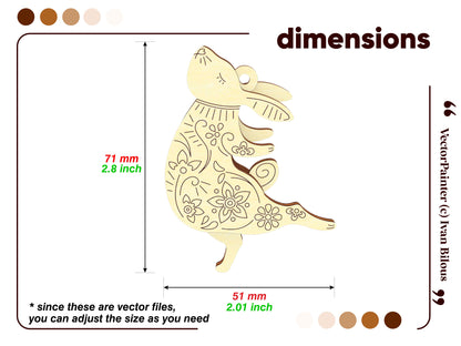 Easter Bunny Ornaments - Set of 5