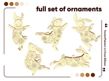 Load image into Gallery viewer, Easter Bunny Ornaments - Set of 5
