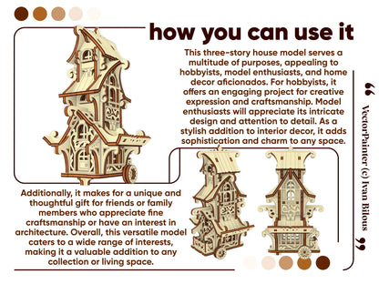 Listing banner showing various creative indoor display settings for a laser cut plywood whimsical caravan decoration.