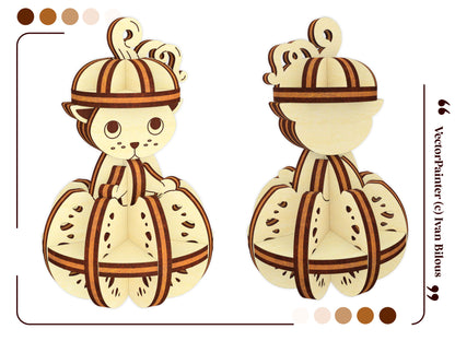 Halloween Cat in the Pumpkin Ornament