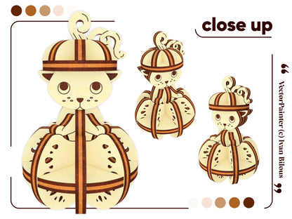 Halloween Cat in the Pumpkin Ornament