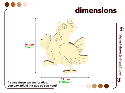 Easter Chicken Ornament - Set of 5 Hens