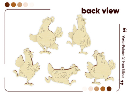 Easter Chicken Ornament - Set of 5 Hens