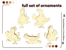Load image into Gallery viewer, Easter Chicken Ornament - Set of 5 Hens
