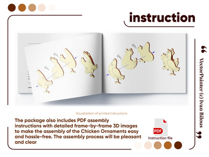 Easter Chicken Ornament - Set of 5 Hens