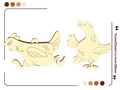 Easter Chicken Ornament - Set of 5 Hens