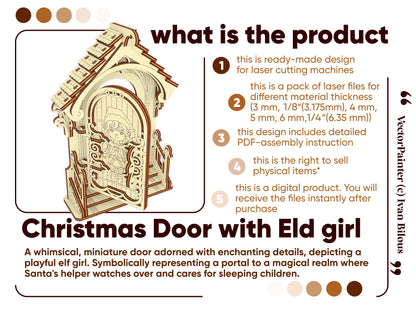 Christmas Elf Girl Door