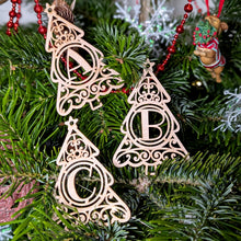 Load image into Gallery viewer, Christmas tree Letter ornaments
