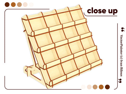 Laser cut project: versatile counter stand for display