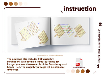 DIY counter stand: laser cut design for plywood