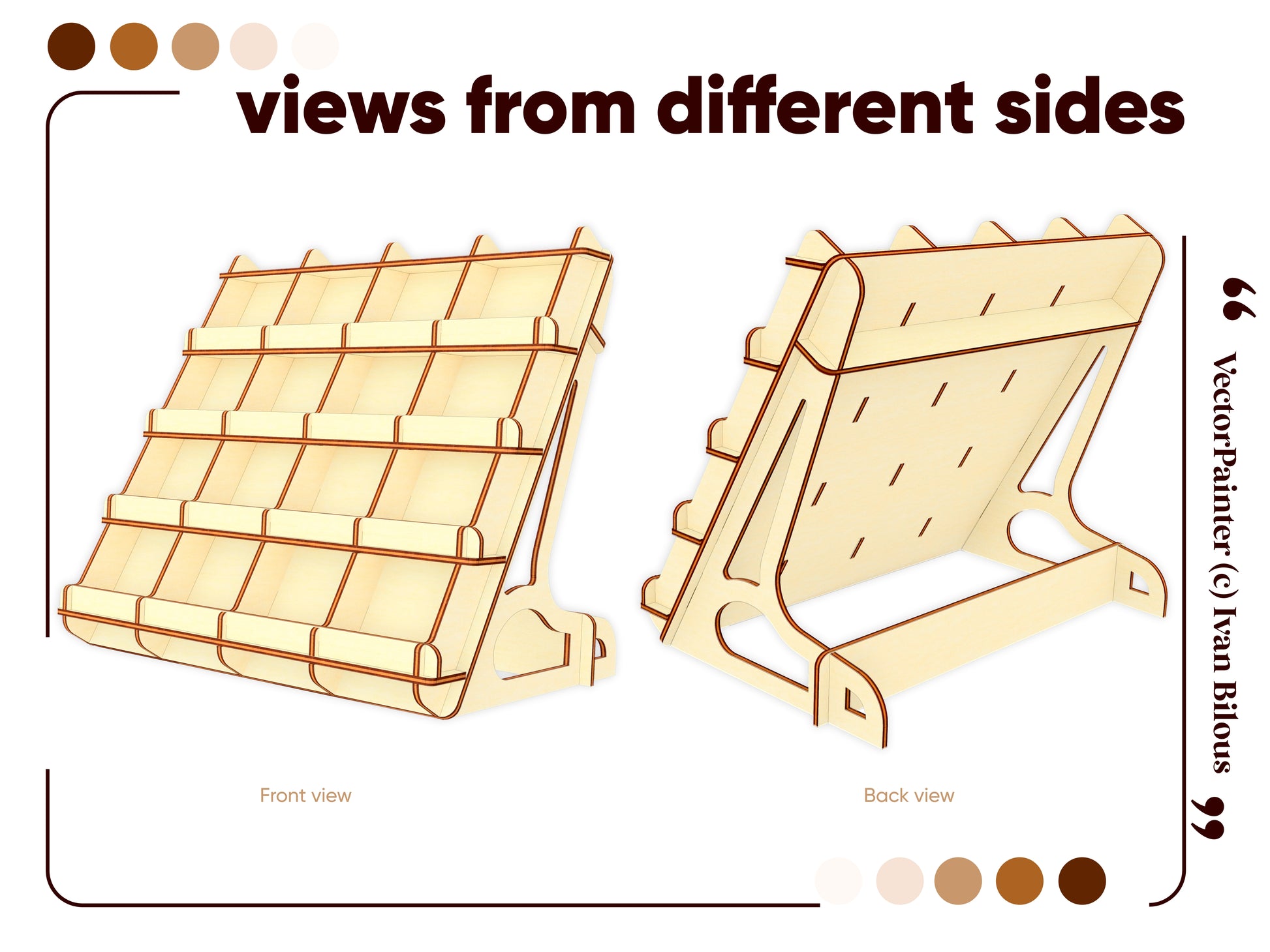 Detailed laser cut plan for counter stand in SVG format