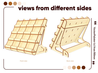 Detailed laser cut plan for counter stand in SVG format