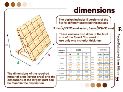Laser cut miniature stand with customizable cells